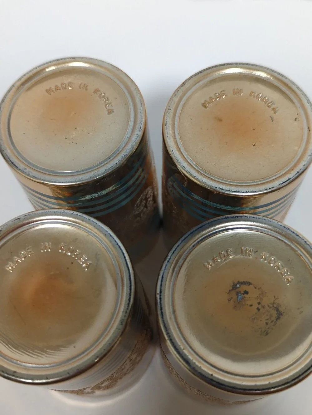 Vintage Dynasty Crown Bar Glasses Gold Leaf Filigree Gilding Set 4